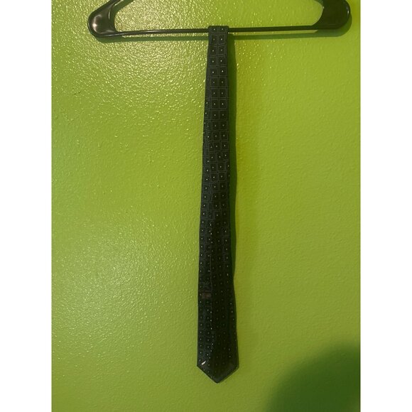 Nordstrom Mens Black Silk Tie With Geometric Pattern - Picture 2 of 5